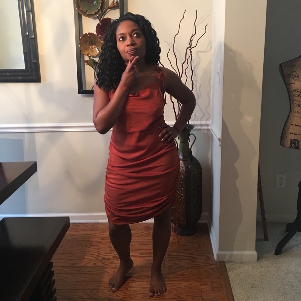 Satin Draped Dress by teancup